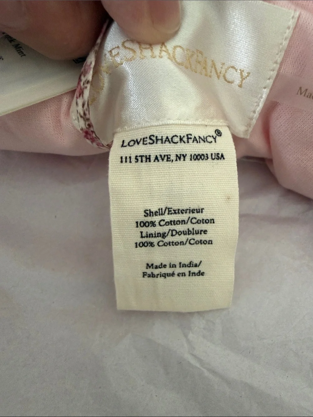 NWT LoveShackFancy Quilted Floral Cream and Pink Backpack with Bow Accent